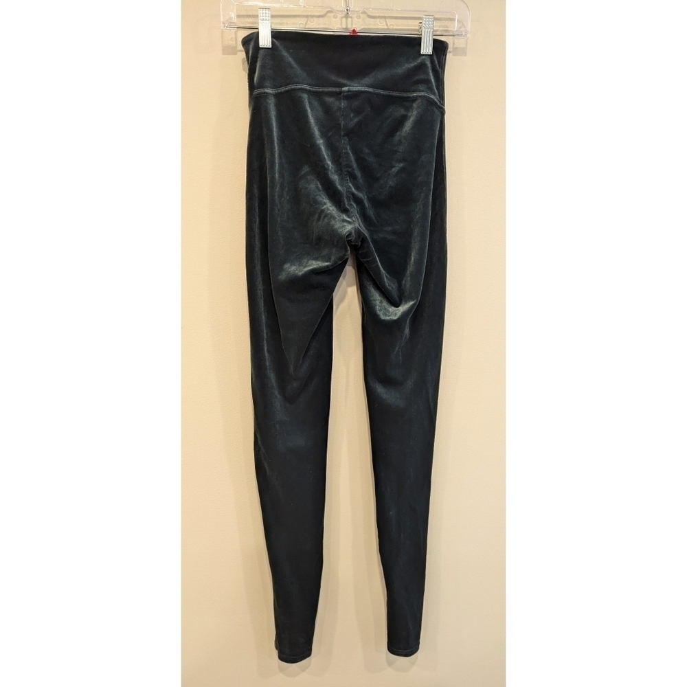 Spanx High Waist Velvet Green Leggings Size Small - Picture 4 of 8